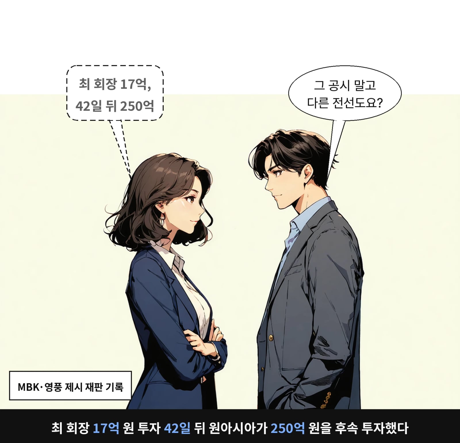 최 회장 17억 원 투자 42일 뒤 원아시아가 250억 원을 후속 투자했다