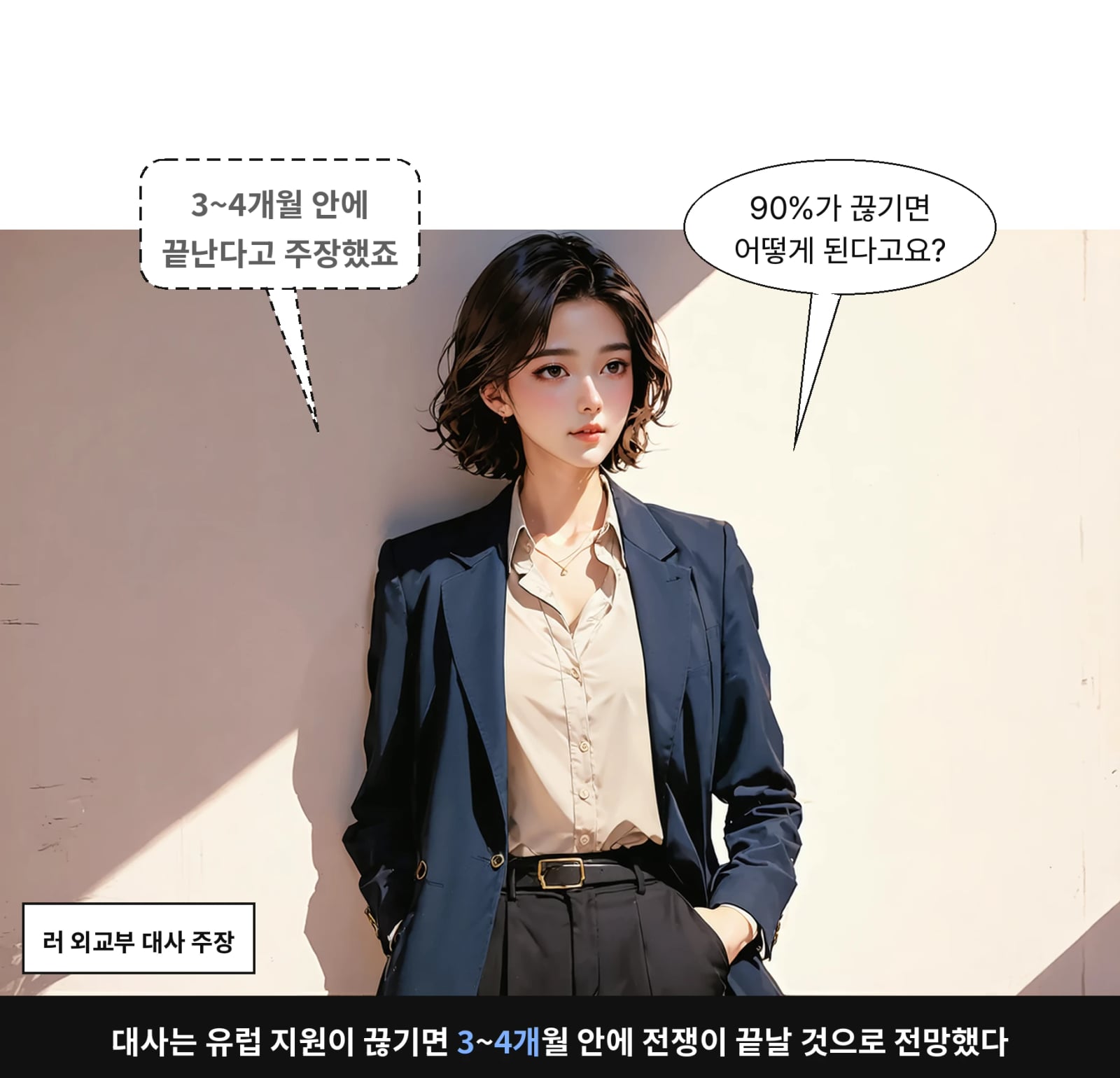 대사는 유럽 지원이 끊기면 3~4개월 안에 전쟁이 끝날 것으로 전망했다