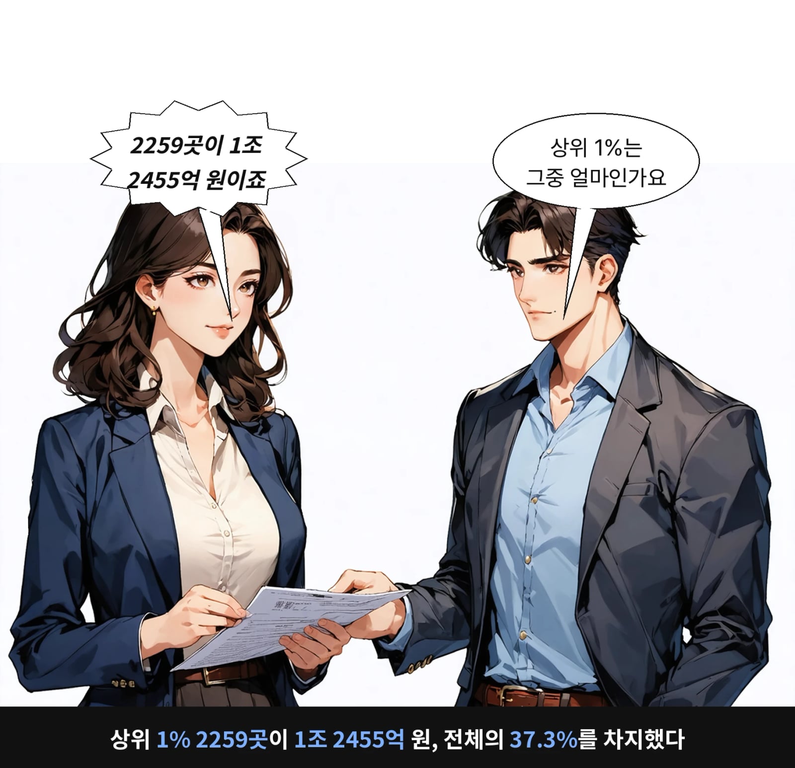 상위 1% 2259곳이 1조 2455억 원, 전체의 37.3%를 차지했다