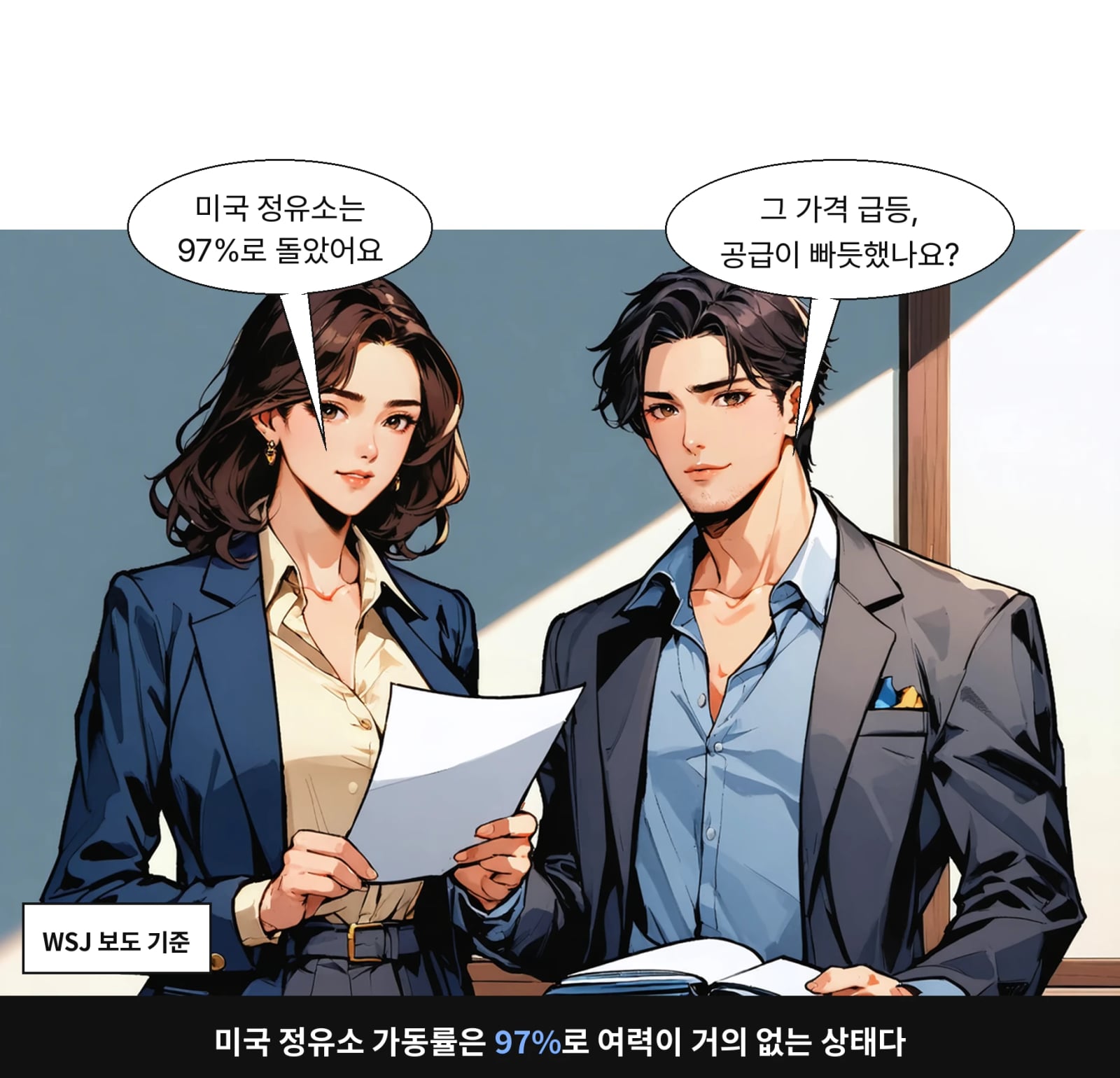 미국 정유소 가동률은 97%로 여력이 거의 없는 상태다