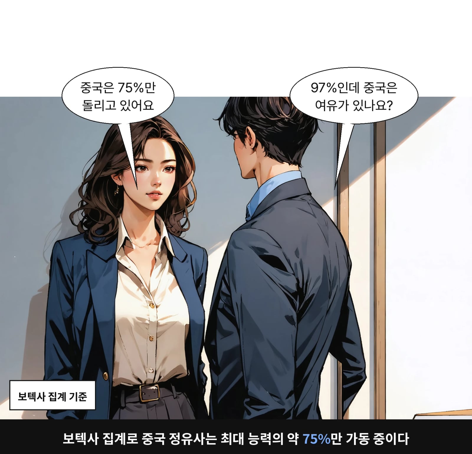 보텍사 집계로 중국 정유사는 최대 능력의 약 75%만 가동 중이다