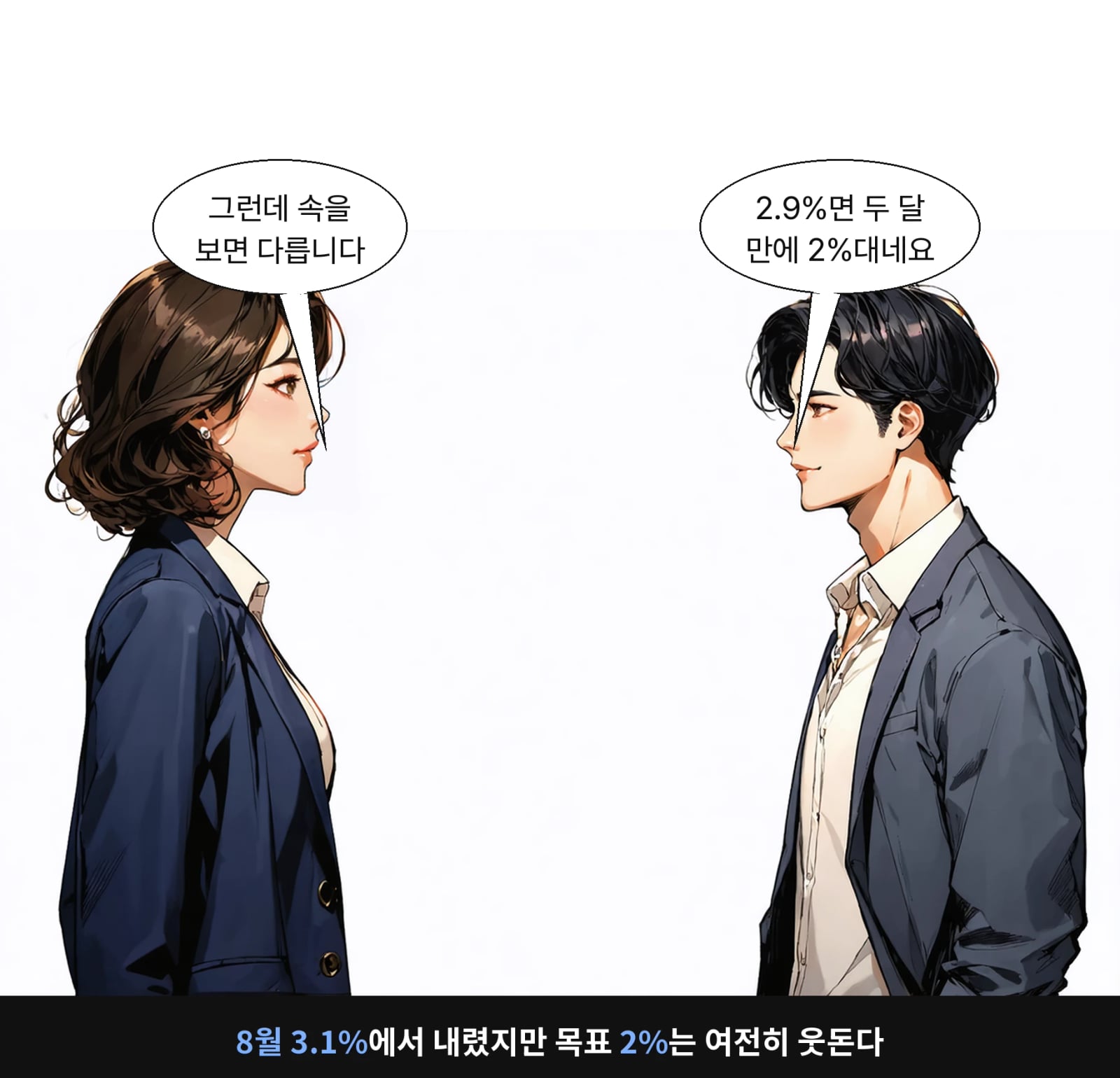 8월 3.1%에서 내렸지만 목표 2%는 여전히 웃돈다