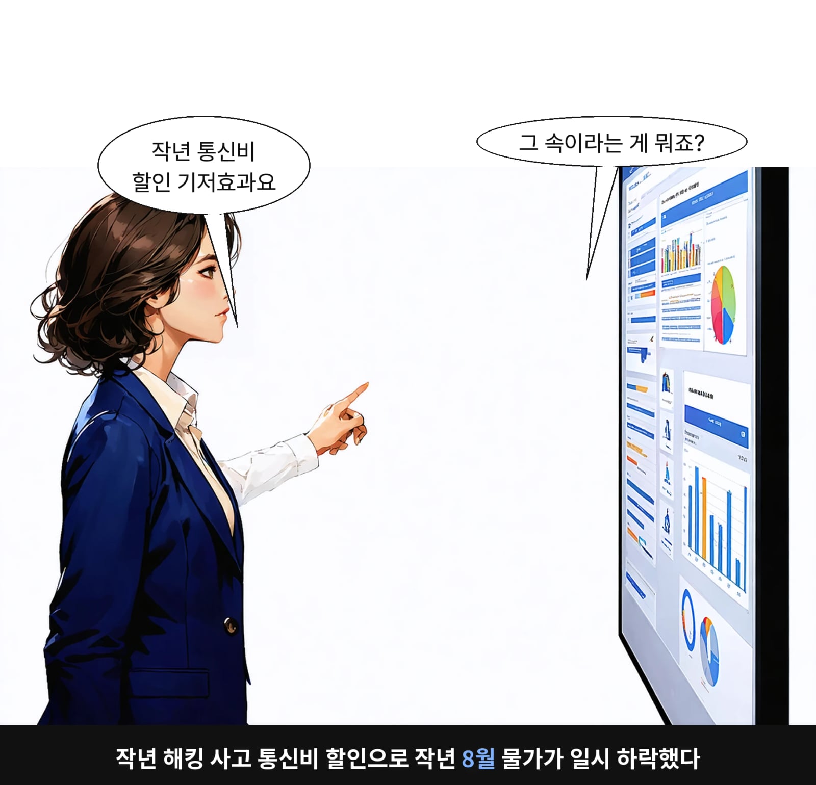 작년 해킹 사고 통신비 할인으로 작년 8월 물가가 일시 하락했다