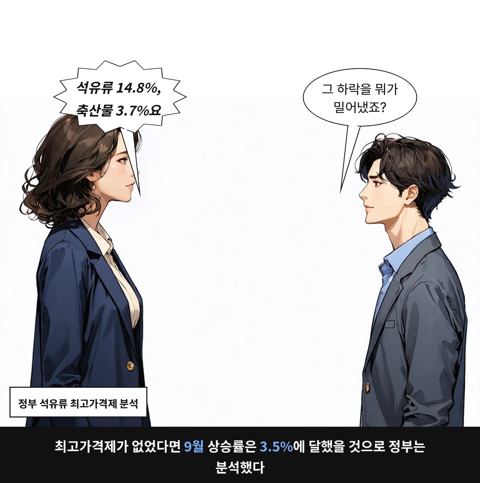 최고가격제가 없었다면 9월 상승률은 3.5%에 달했을 것으로 정부는 분석했다