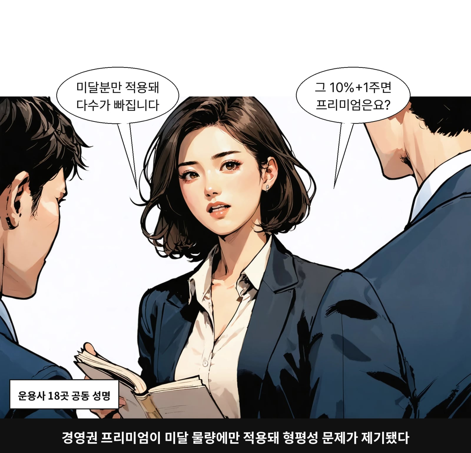 경영권 프리미엄이 미달 물량에만 적용돼 형평성 문제가 제기됐다