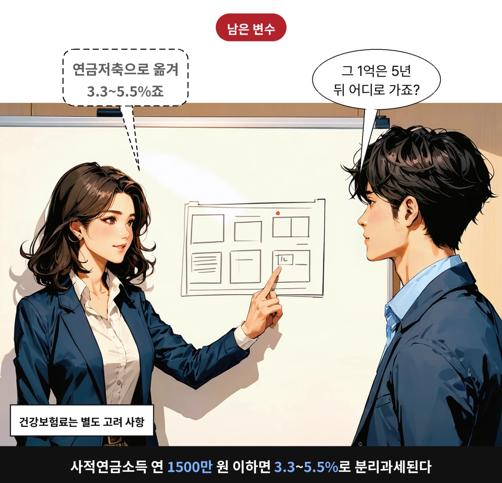 사적연금소득 연 1500만 원 이하면 3.3~5.5%로 분리과세된다