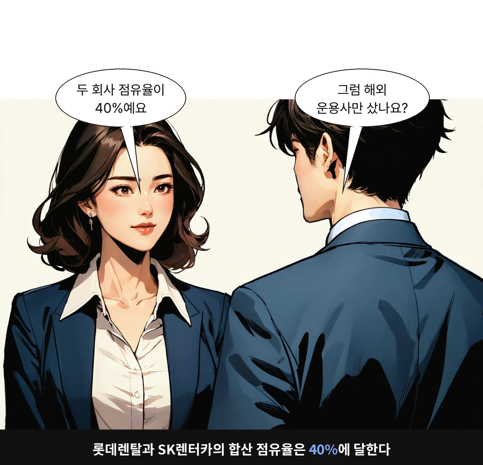 롯데렌탈과 SK렌터카의 합산 점유율은 40%에 달한다