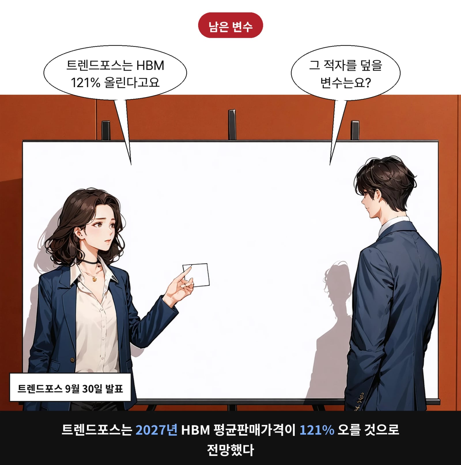 트렌드포스는 2027년 HBM 평균판매가격이 121% 오를 것으로 전망했다