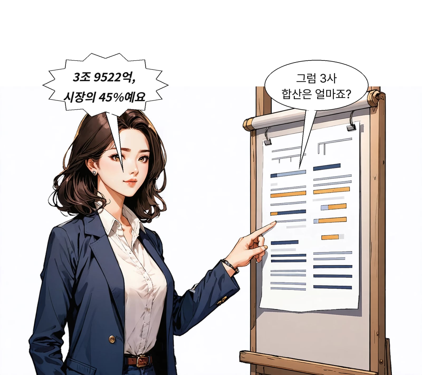 상위 3사 합산 3조 9522억 원으로 시장의 45%를 차지했다