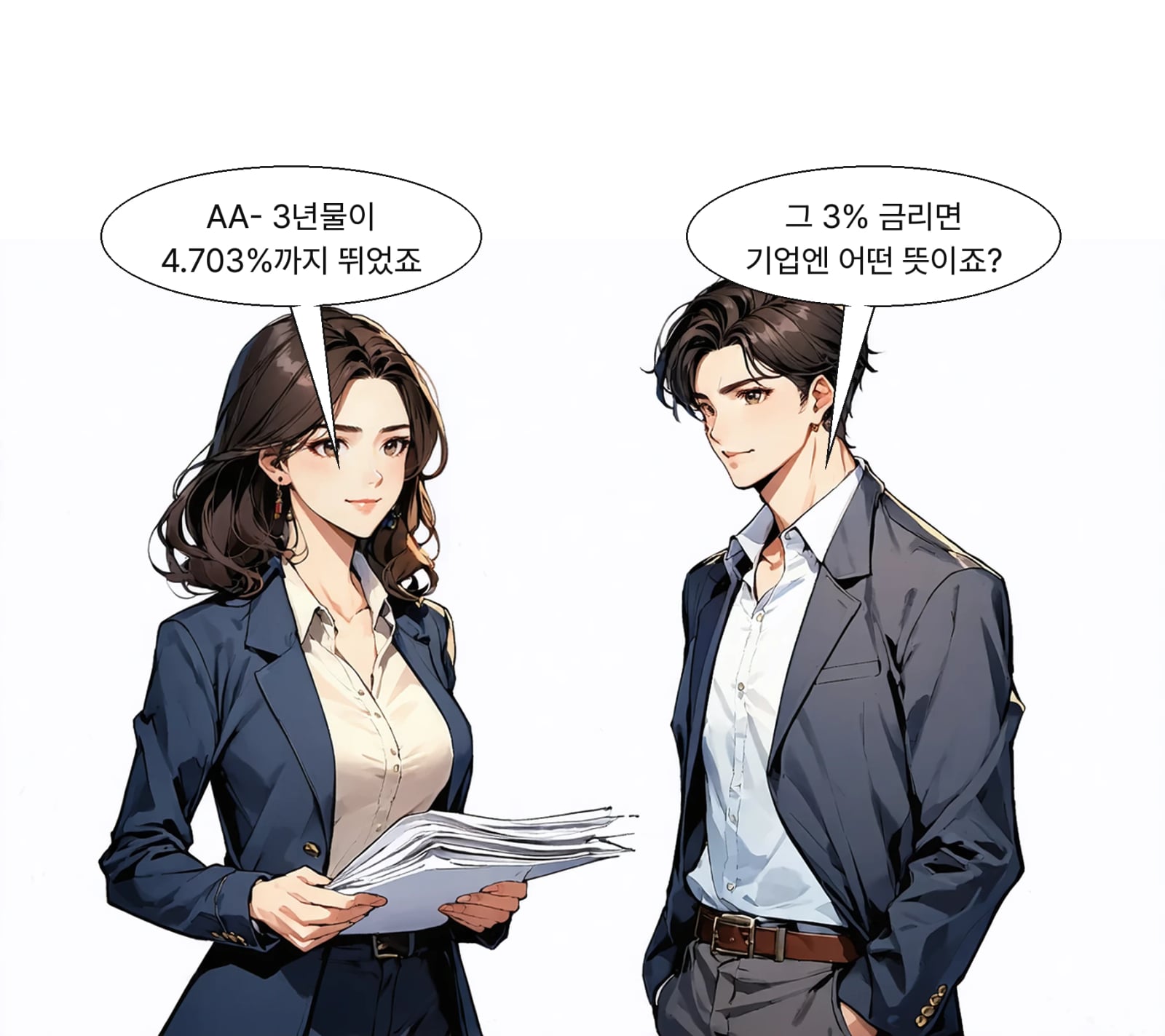 AA-급 3년물 금리는 연초 3.459%에서 4.703%로 올랐다