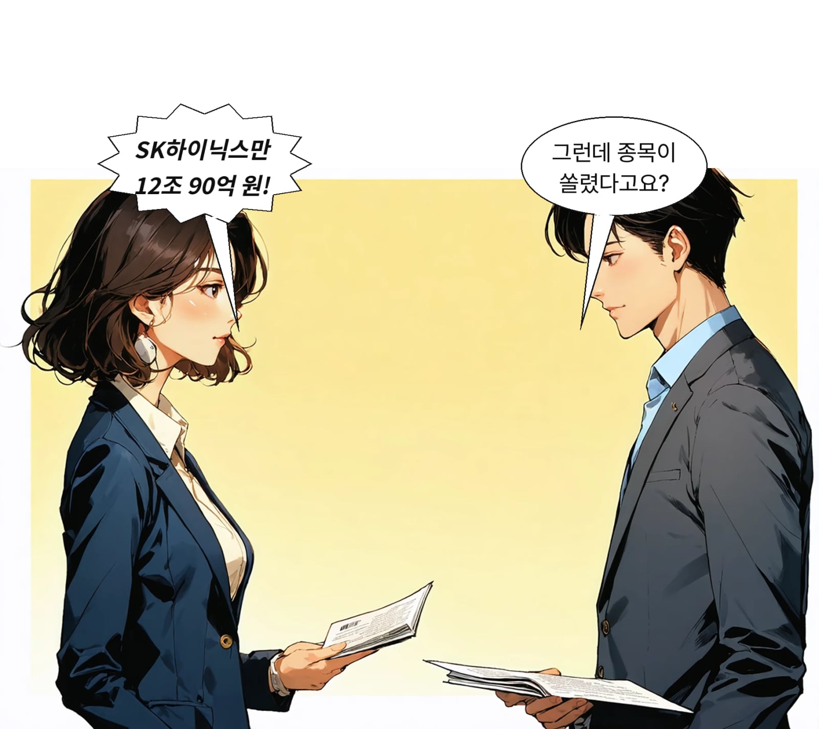 SK하이닉스 12조 90억 원, 삼성전자 5조 1860억 원 순매도였다