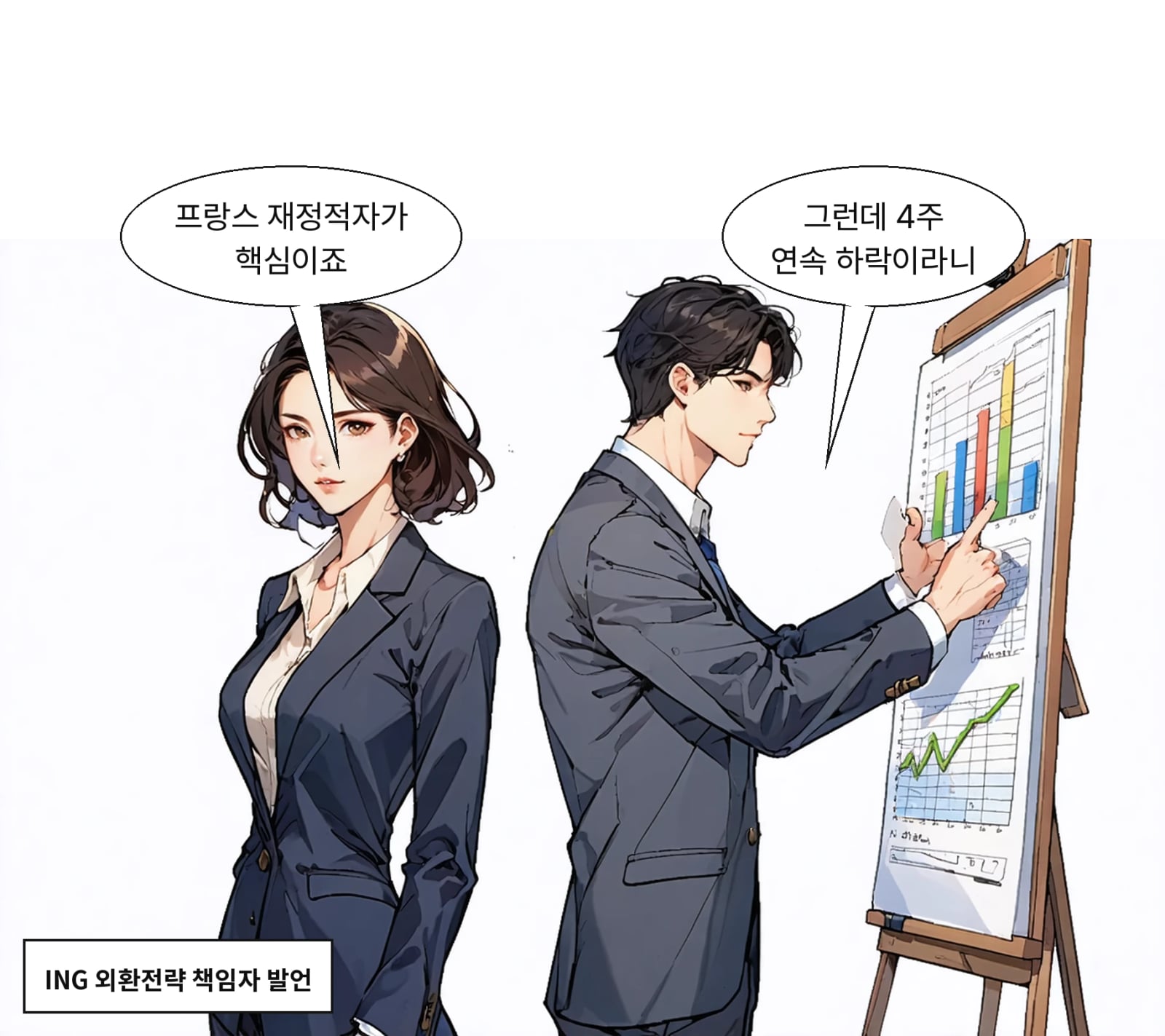 ING는 재정적자로 유로화 위험 프리미엄이 커졌다고 분석했다