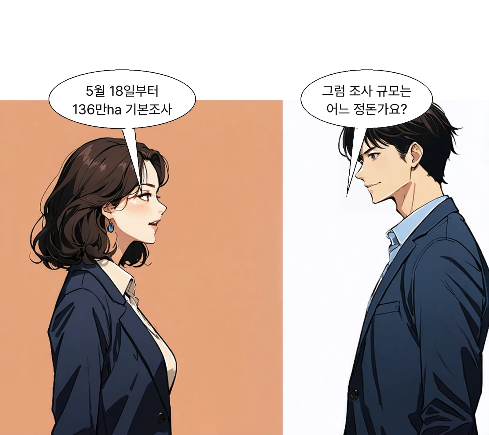 정부는 5월 18일부터 약 136만㏊를 대상으로 기본조사를 시작했다