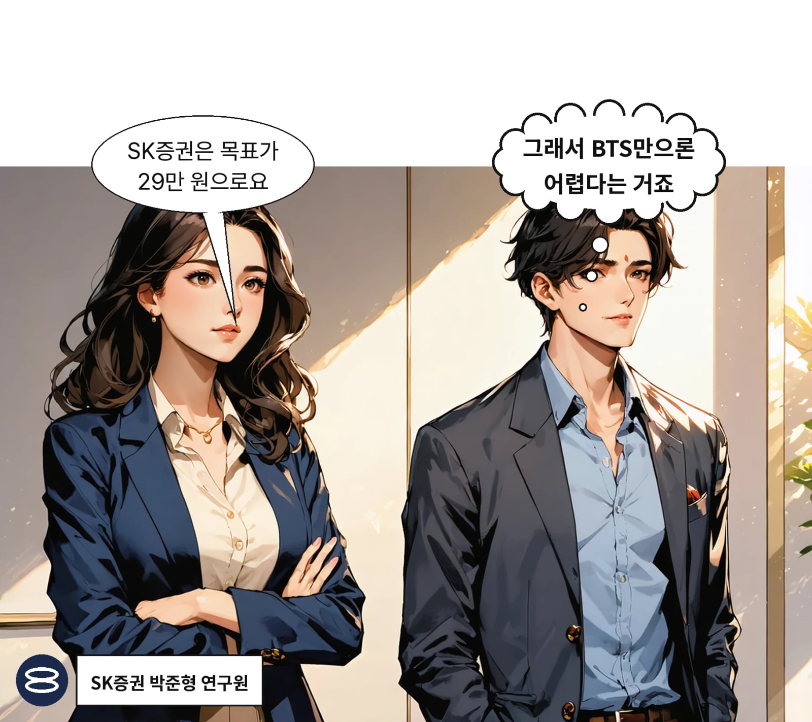 SK증권은 목표주가를 29만 원으로 하향하며 신인 IP 확보를 꼽았다