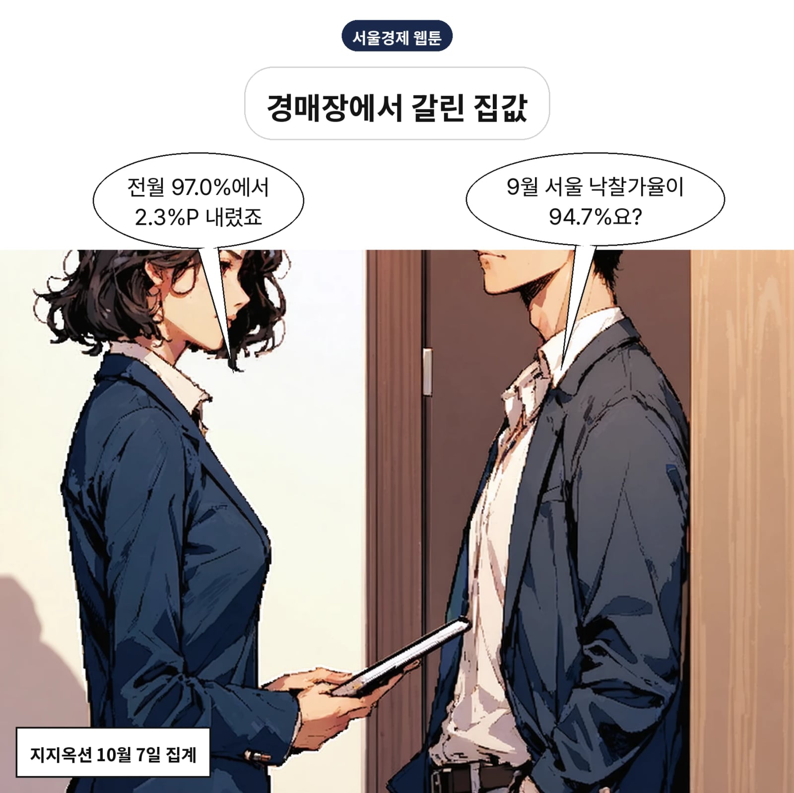 9월 서울 아파트 낙찰가율은 94.7%로 집계됐다