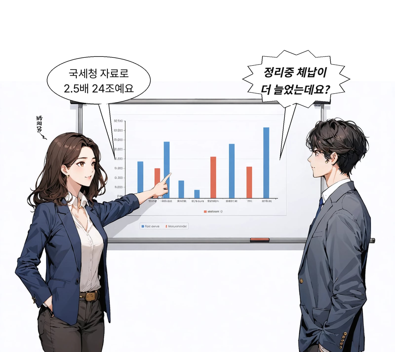 정리중 체납액은 9조 5284억 원에서 24조 1127억 원이 됐다
