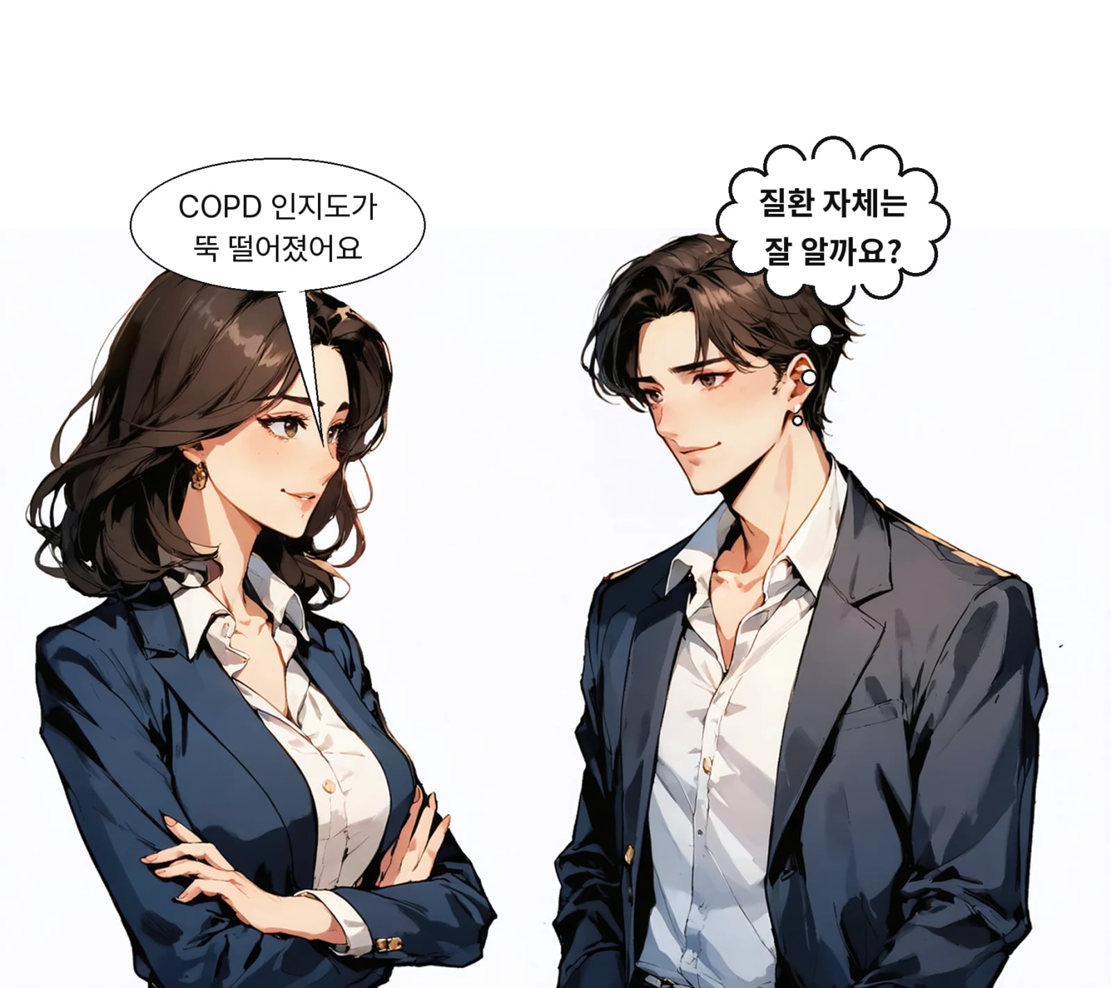 COPD 인지도가 작년 65.2%에서 올해 46.0%로 떨어졌다