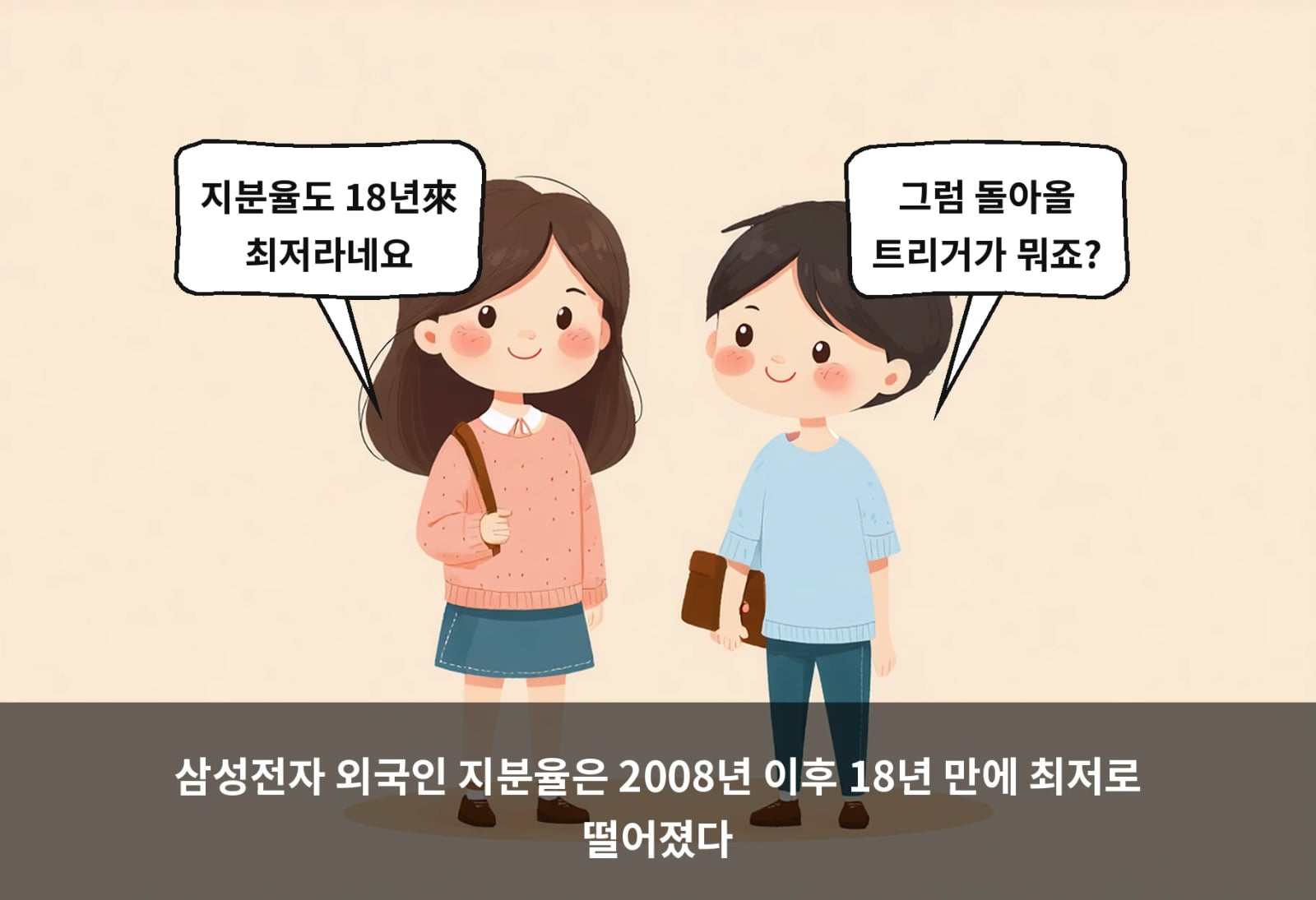삼성전자 외국인 지분율은 2008년 이후 18년 만에 최저로 떨어졌다