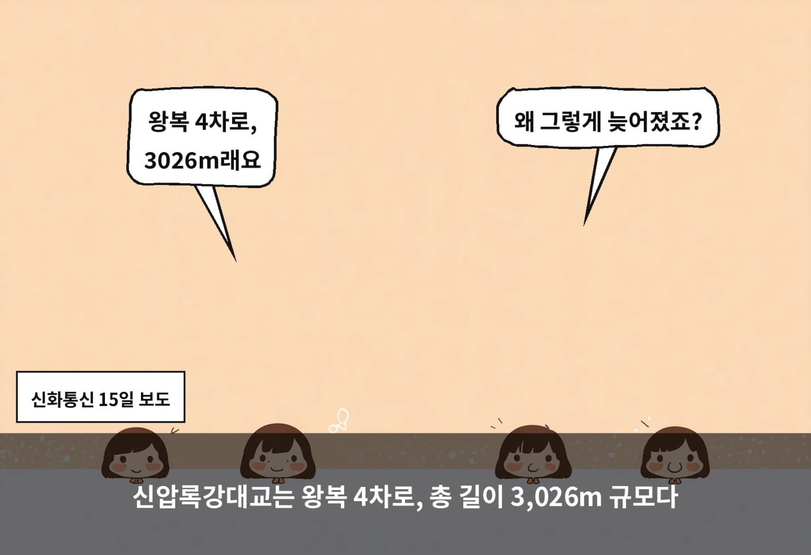 신압록강대교는 왕복 4차로, 총 길이 3,026m 규모다