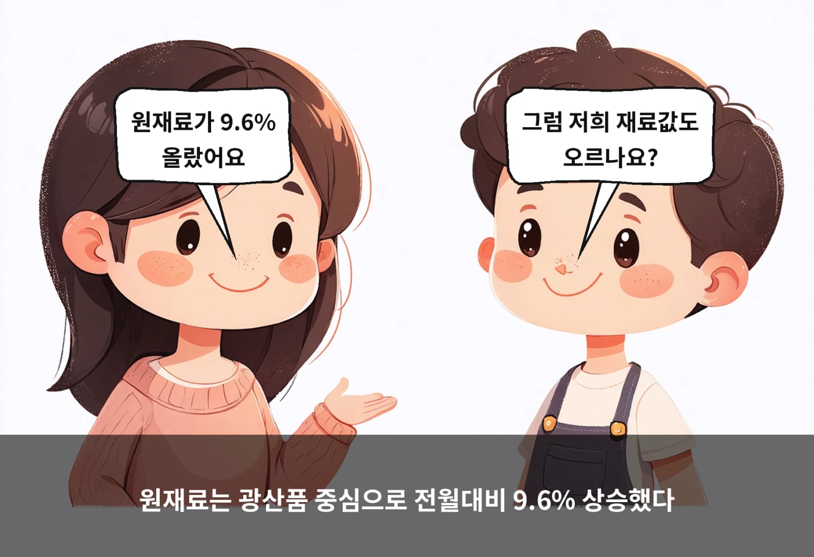 원재료는 광산품 중심으로 전월대비 9.6% 상승했다