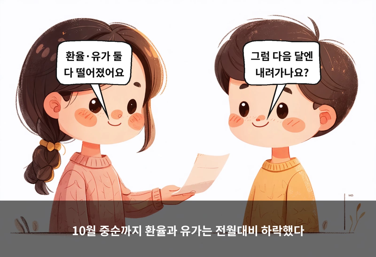 10월 중순까지 환율과 유가는 전월대비 하락했다