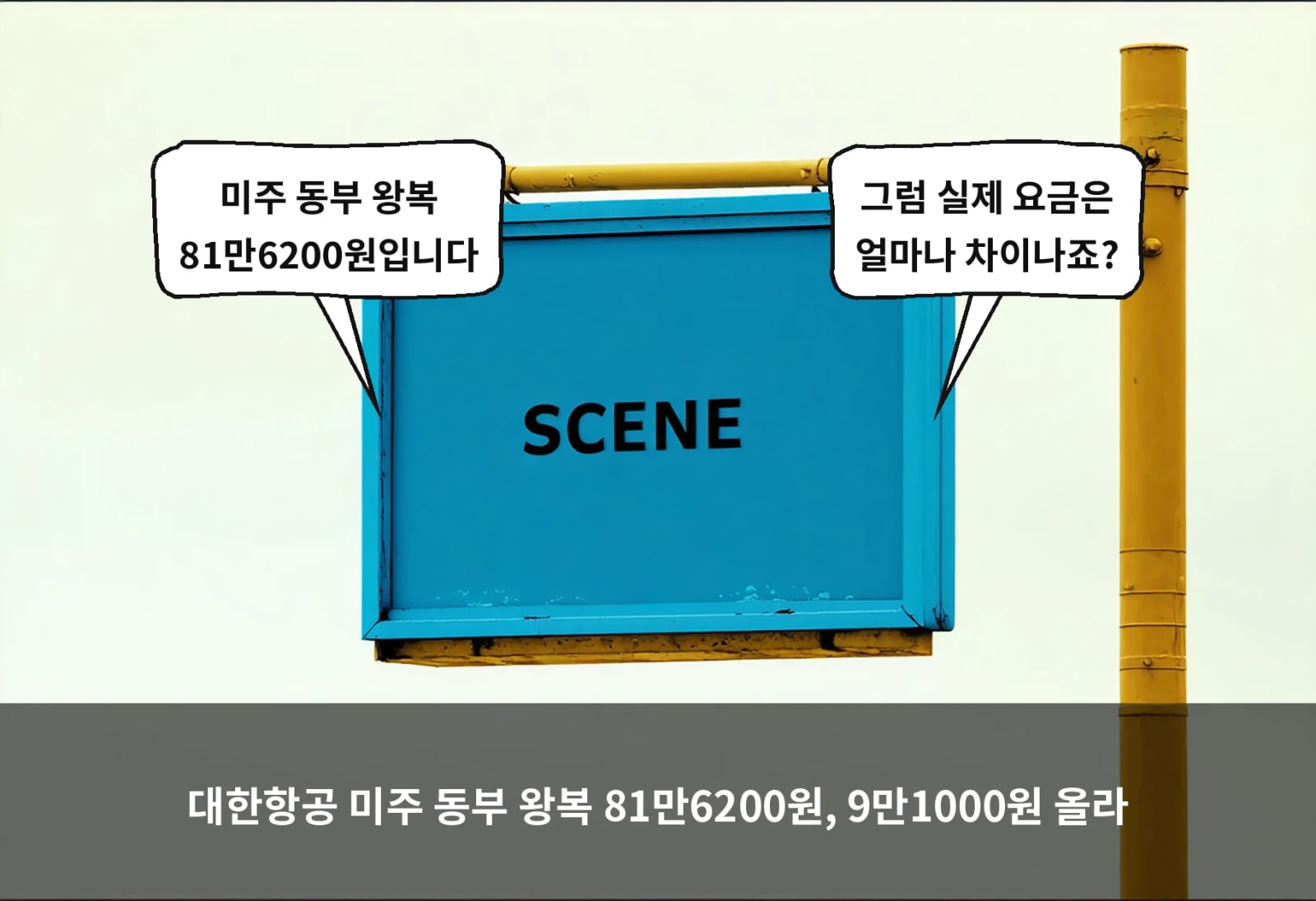 대한항공 미주 동부 왕복 81만6200원, 9만1000원 올라
