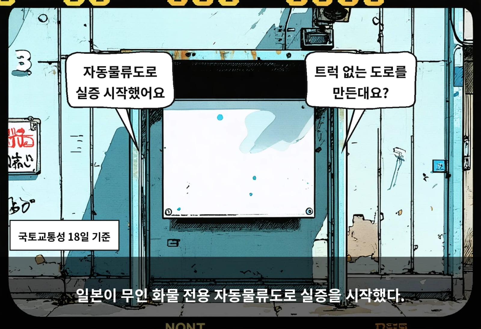 일본이 무인 화물 전용 자동물류도로 실증을 시작했다.