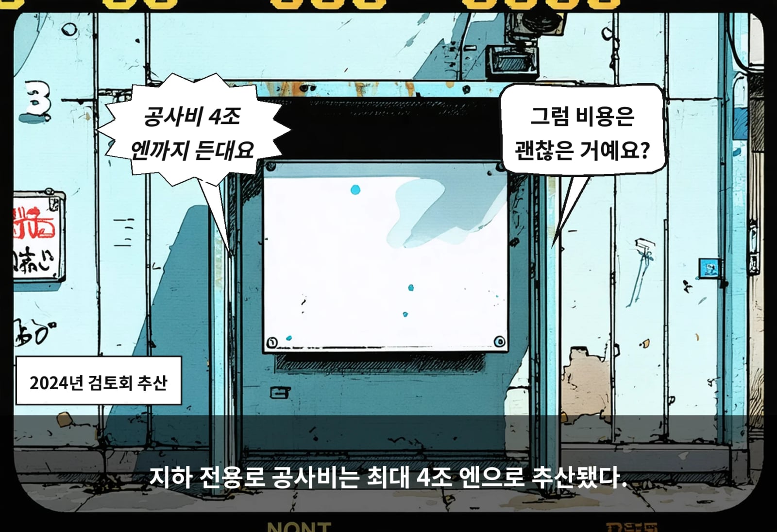지하 전용로 공사비는 최대 4조 엔으로 추산됐다.