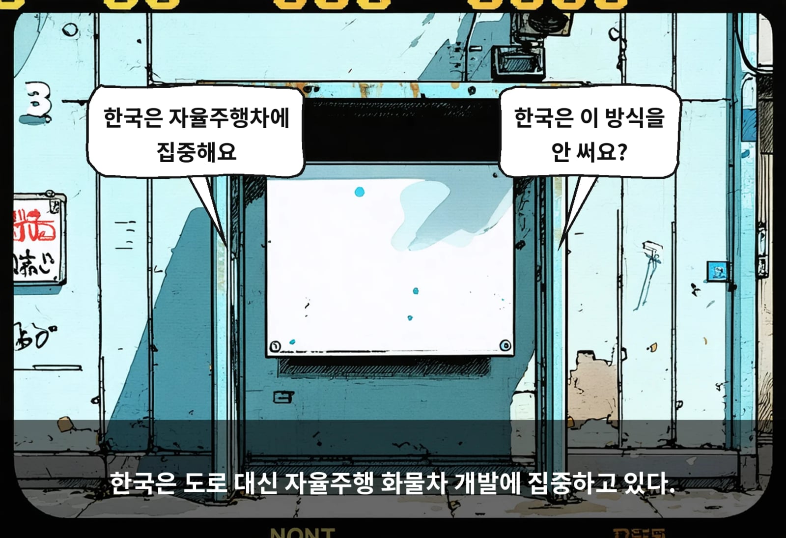 한국은 도로 대신 자율주행 화물차 개발에 집중하고 있다.