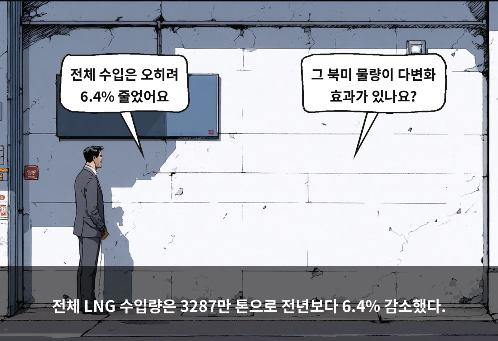 전체 LNG 수입량은 3287만 톤으로 전년보다 6.4% 감소했다.