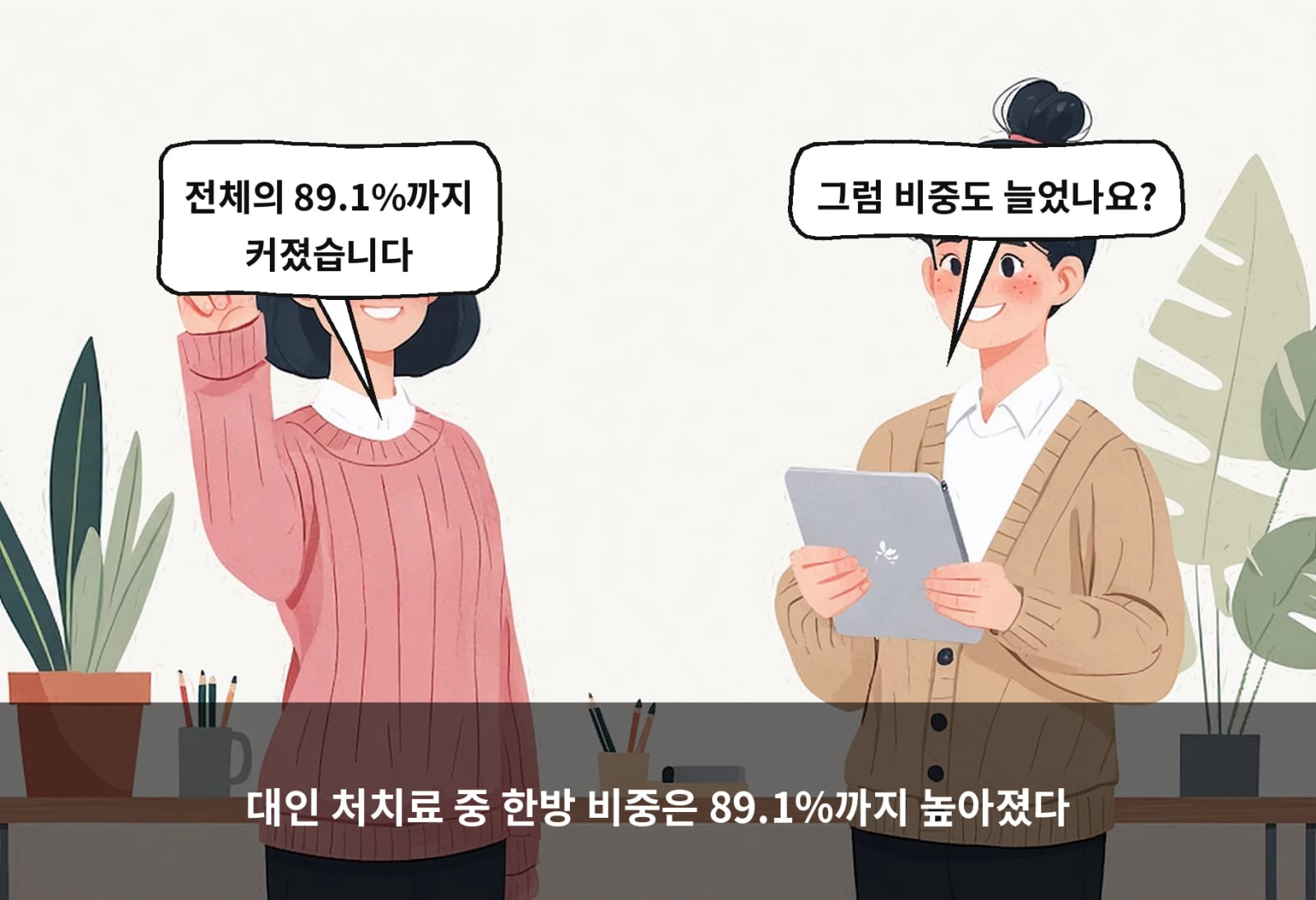 대인 처치료 중 한방 비중은 89.1%까지 높아졌다