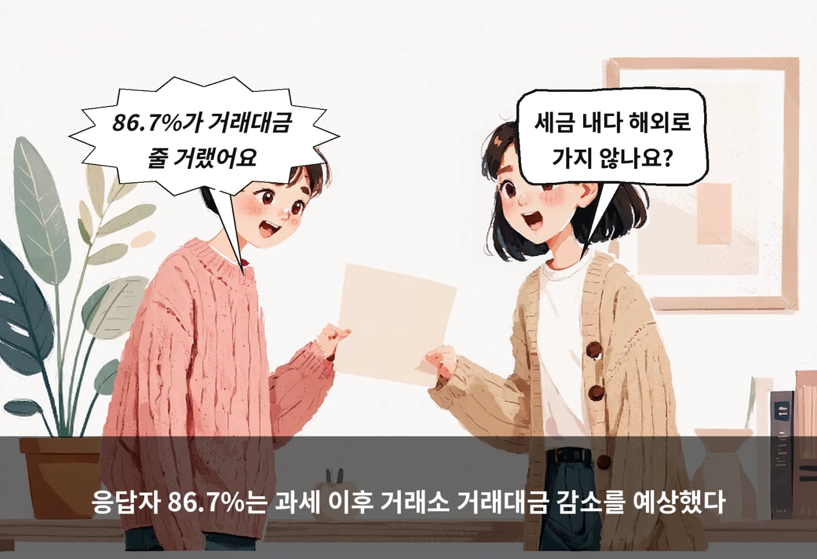 응답자 86.7%는 과세 이후 거래소 거래대금 감소를 예상했다