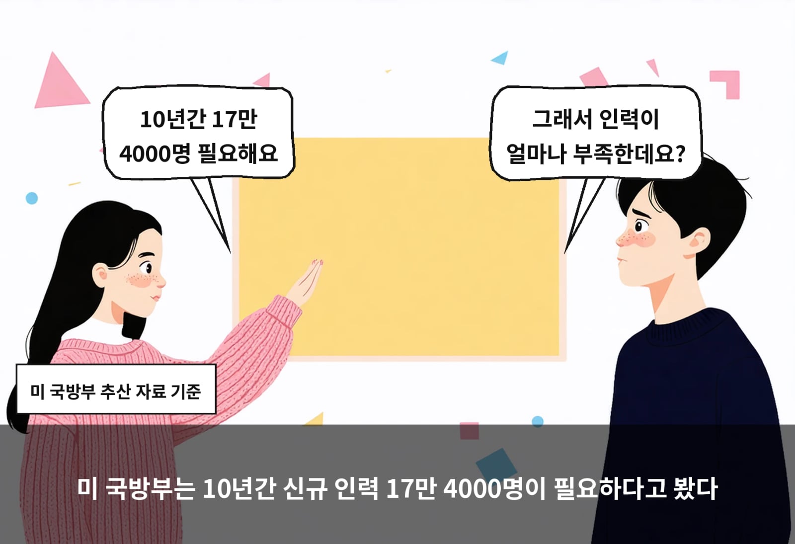 미 국방부는 10년간 신규 인력 17만 4000명이 필요하다고 봤다