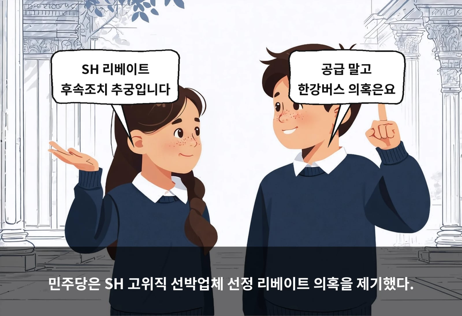 민주당은 SH 고위직 선박업체 선정 리베이트 의혹을 제기했다.
