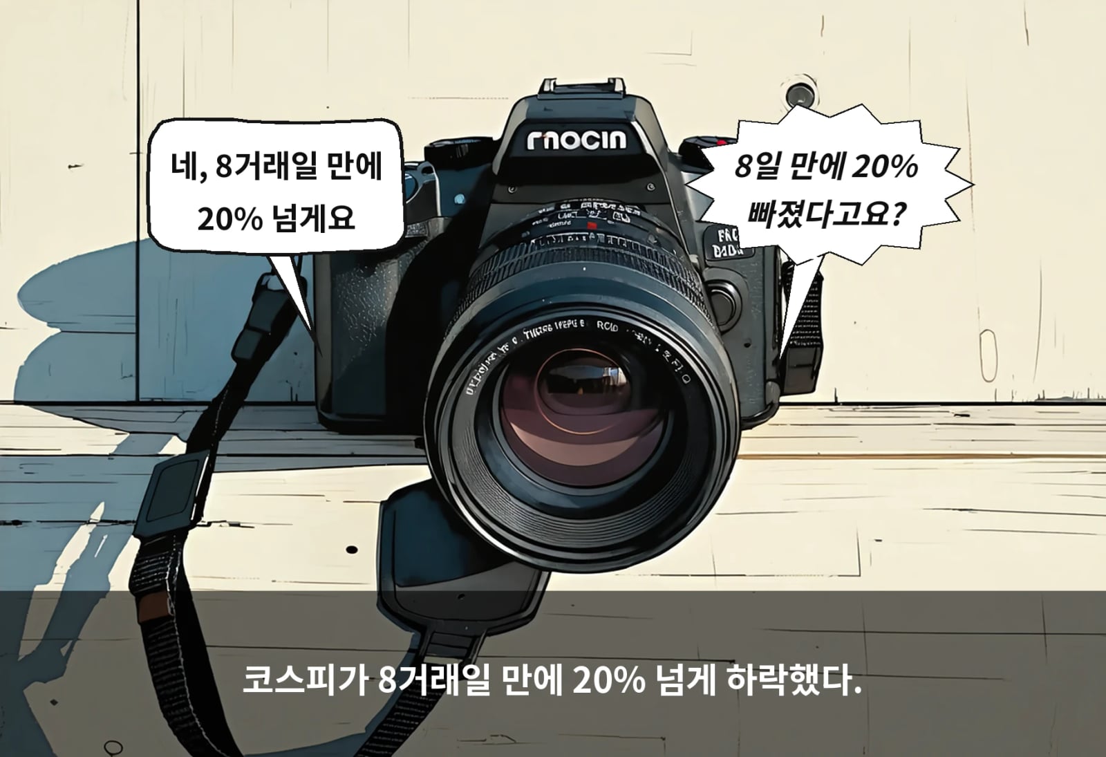 코스피가 8거래일 만에 20% 넘게 하락했다.