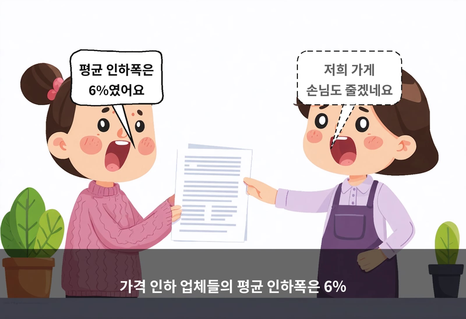 가격 인하 업체들의 평균 인하폭은 6%