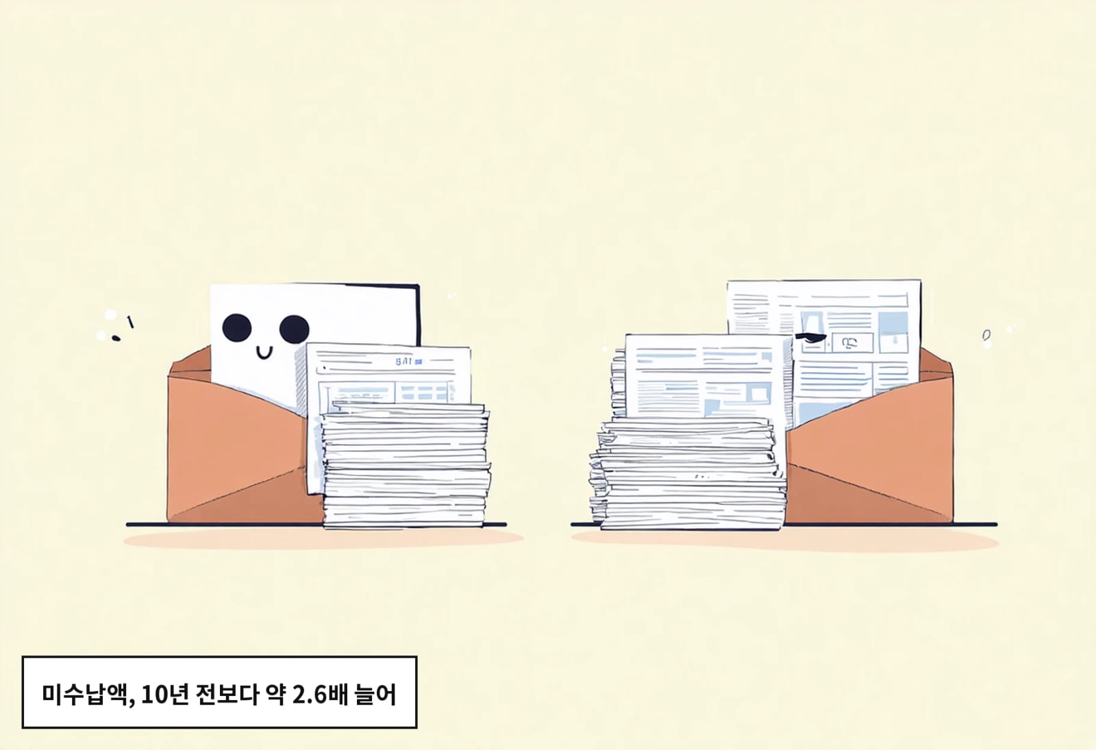 미수납액, 10년 전보다 약 2.6배 늘어
