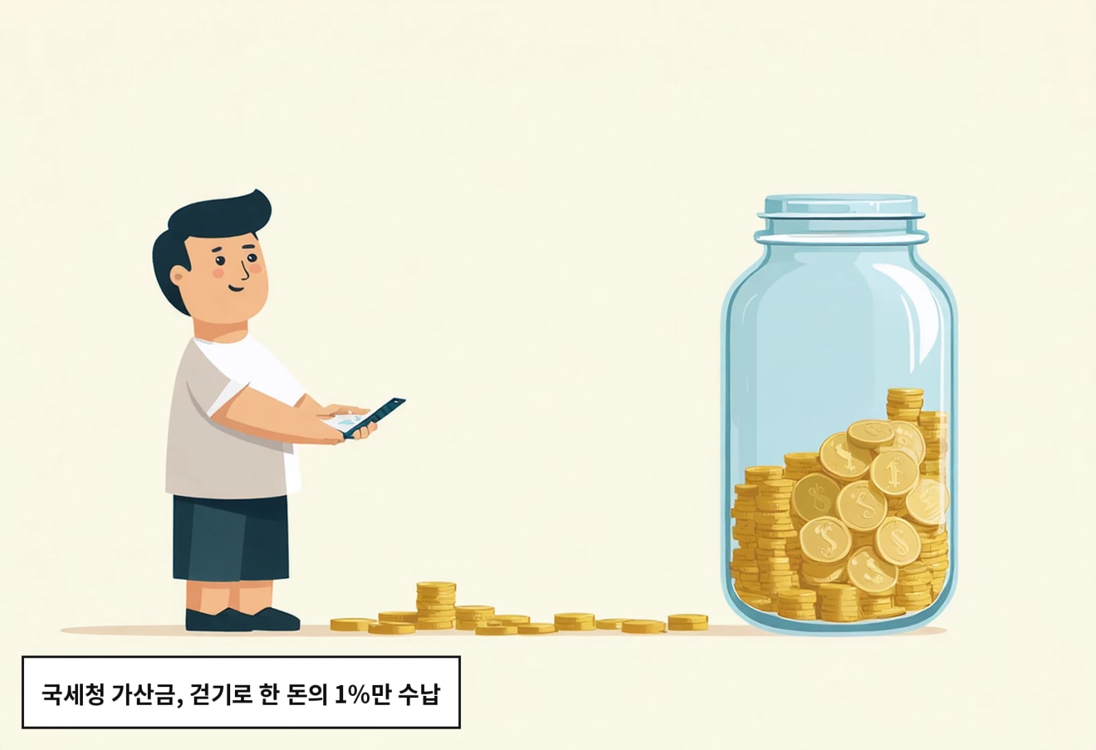 국세청 가산금, 걷기로 한 돈의 1%만 수납