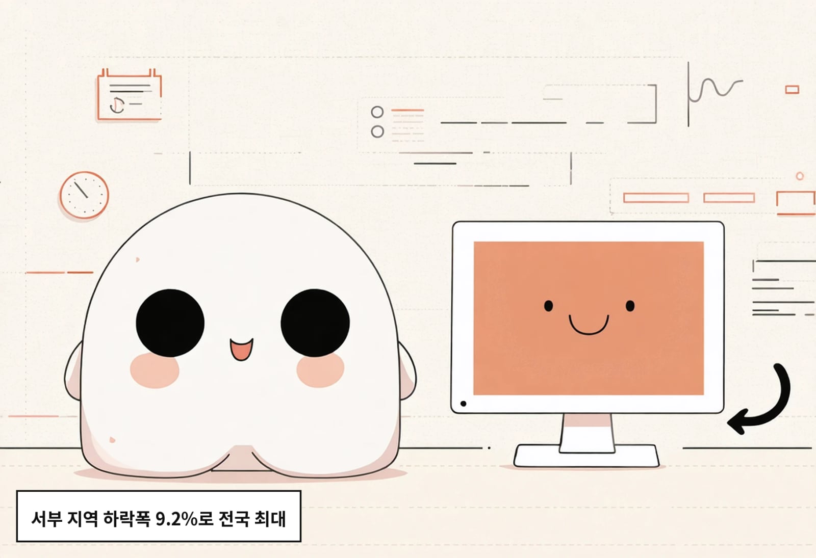 서부 지역 하락폭 9.2%로 전국 최대