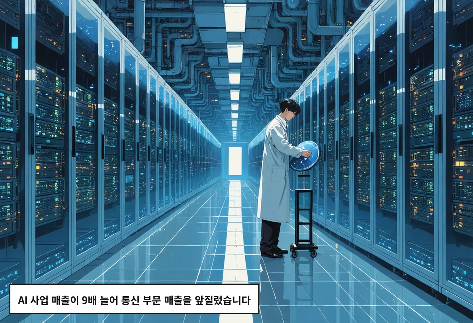 AI 사업 매출이 9배 늘어 통신 부문 매출을 앞질렀습니다