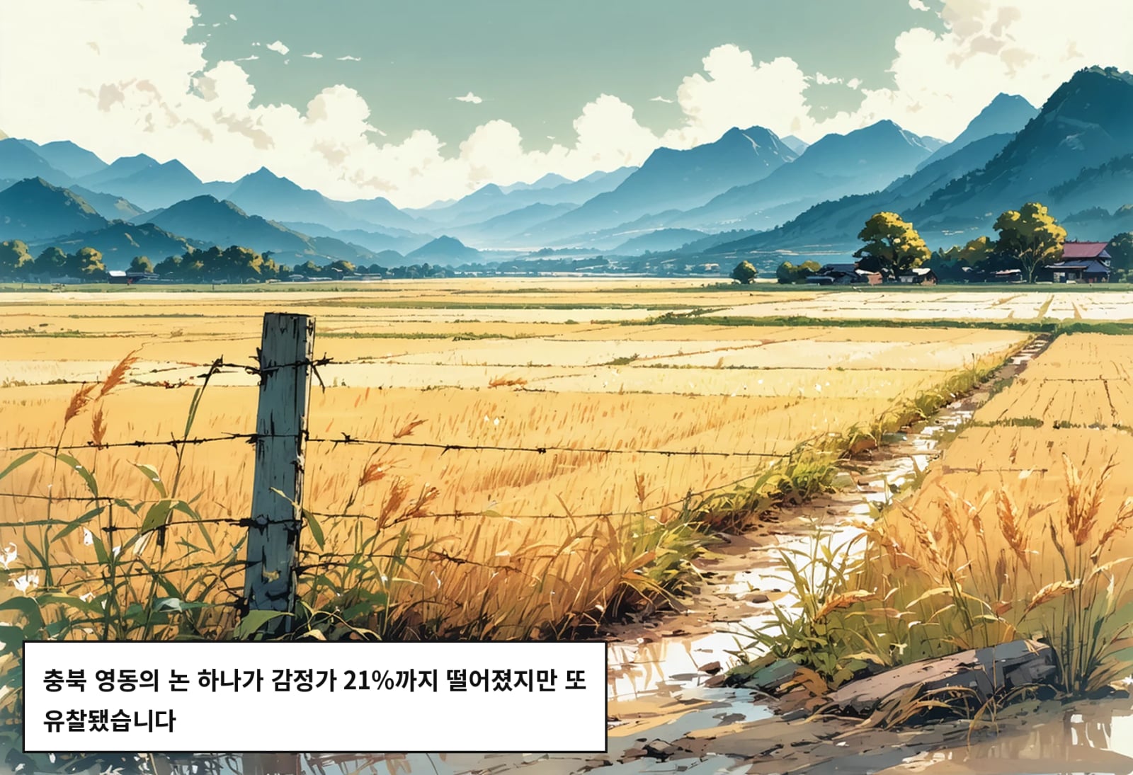 충북 영동의 논 하나가 감정가 21%까지 떨어졌지만 또 유찰됐습니다