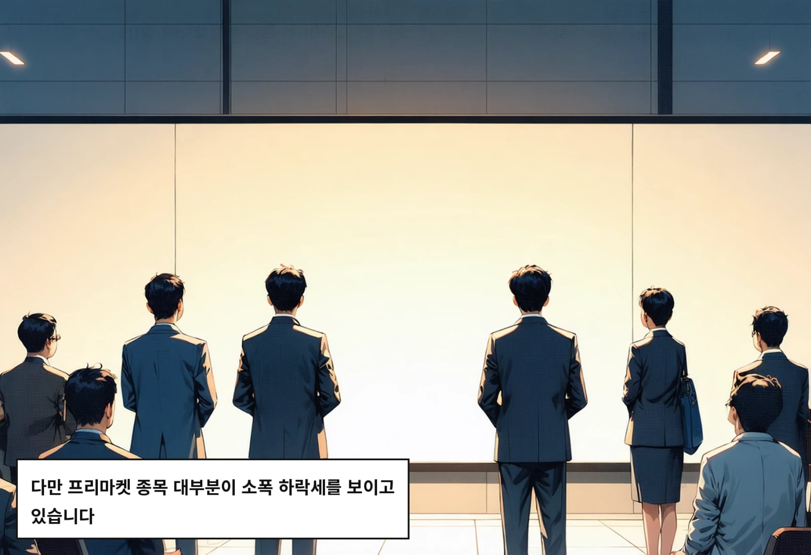 다만 프리마켓 종목 대부분이 소폭 하락세를 보이고 있습니다