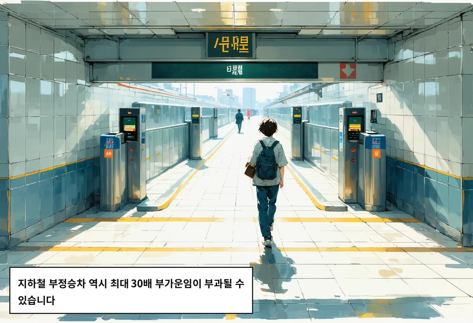 지하철 부정승차 역시 최대 30배 부가운임이 부과될 수 있습니다