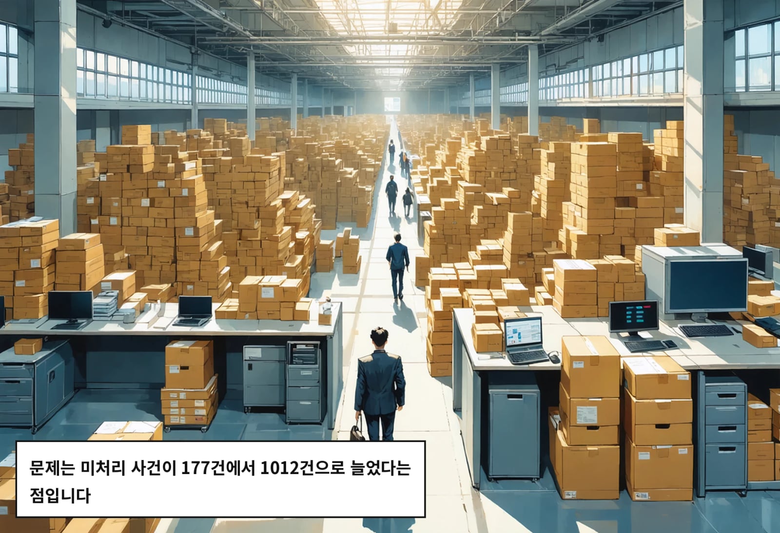 문제는 미처리 사건이 177건에서 1012건으로 늘었다는 점입니다