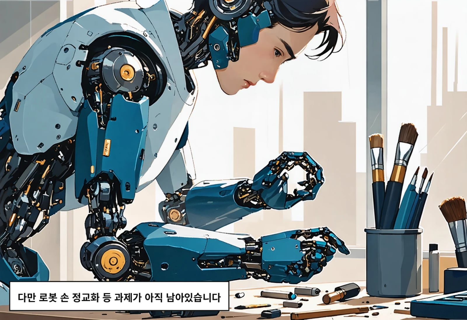 다만 로봇 손 정교화 등 과제가 아직 남아있습니다