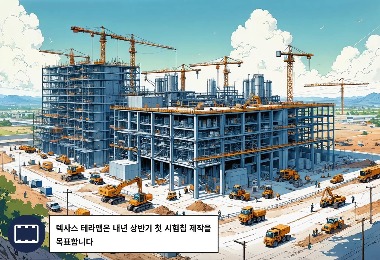 텍사스 테라팹은 내년 상반기 첫 시험칩 제작을 목표합니다