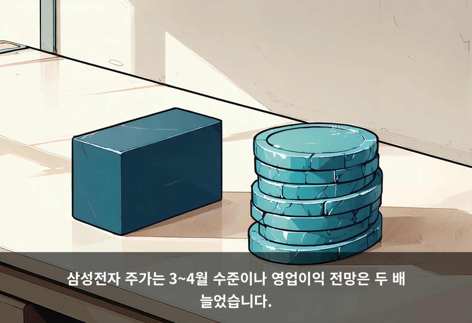 삼성전자 주가는 3~4월 수준이나 영업이익 전망은 두 배 늘었습니다.