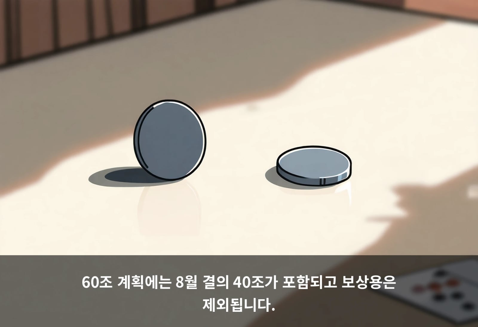 60조 계획에는 8월 결의 40조가 포함되고 보상용은 제외됩니다.