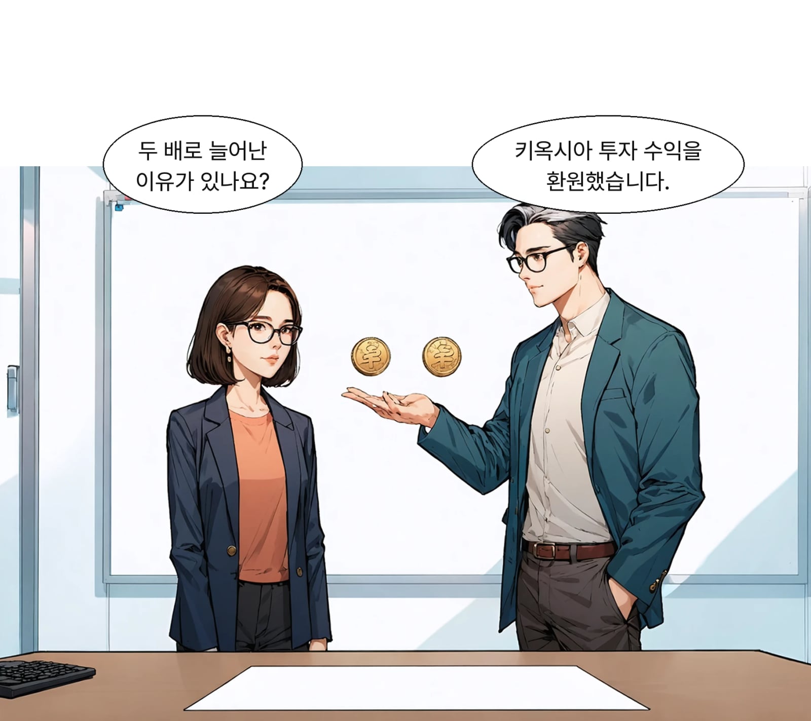 배당 1만원은 실적분, 나머지 1만원은 키옥시아 특별배당입니다.