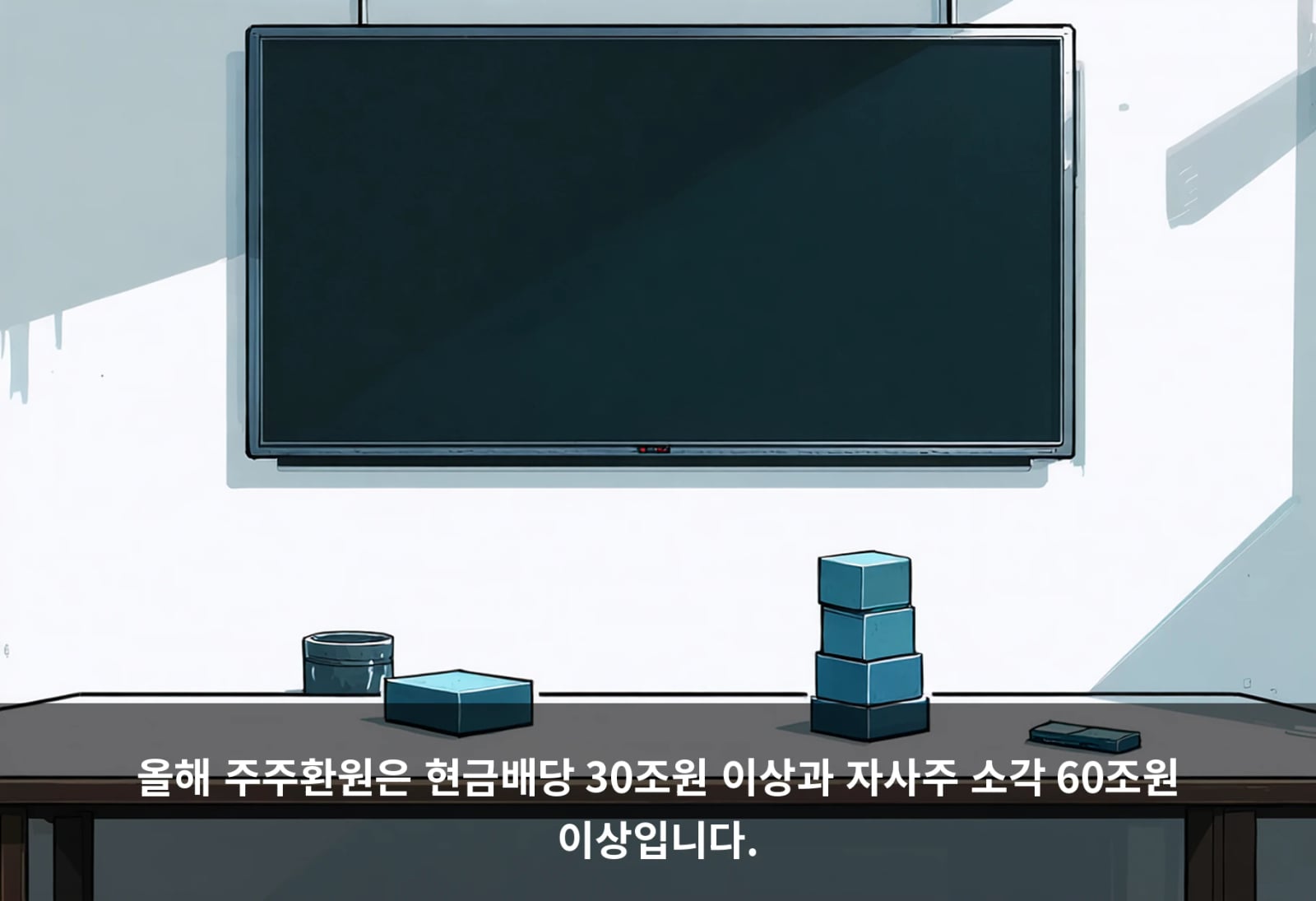 올해 주주환원은 현금배당 30조원 이상과 자사주 소각 60조원 이상입니다.
